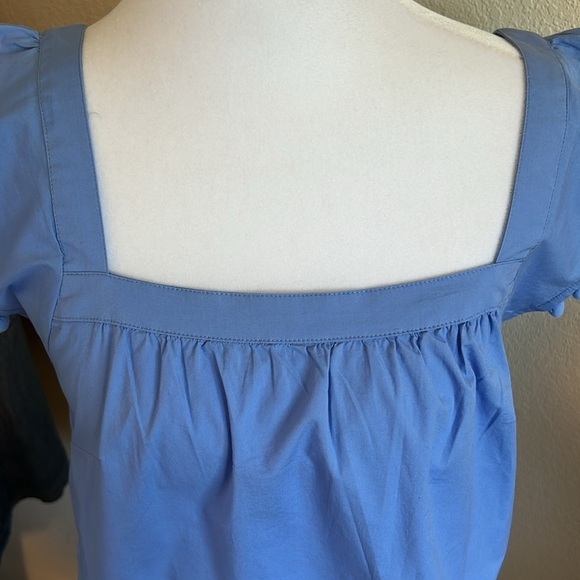 J. CREW SQUARE NECK BLUE SQUARE NECK WITH POM POMS MADE IN INDIA SZ 00 - Picture 5 of 15